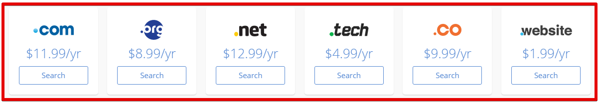 BlueHost domains