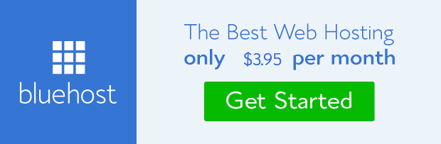 BlueHost web hosting $3.95 per month special