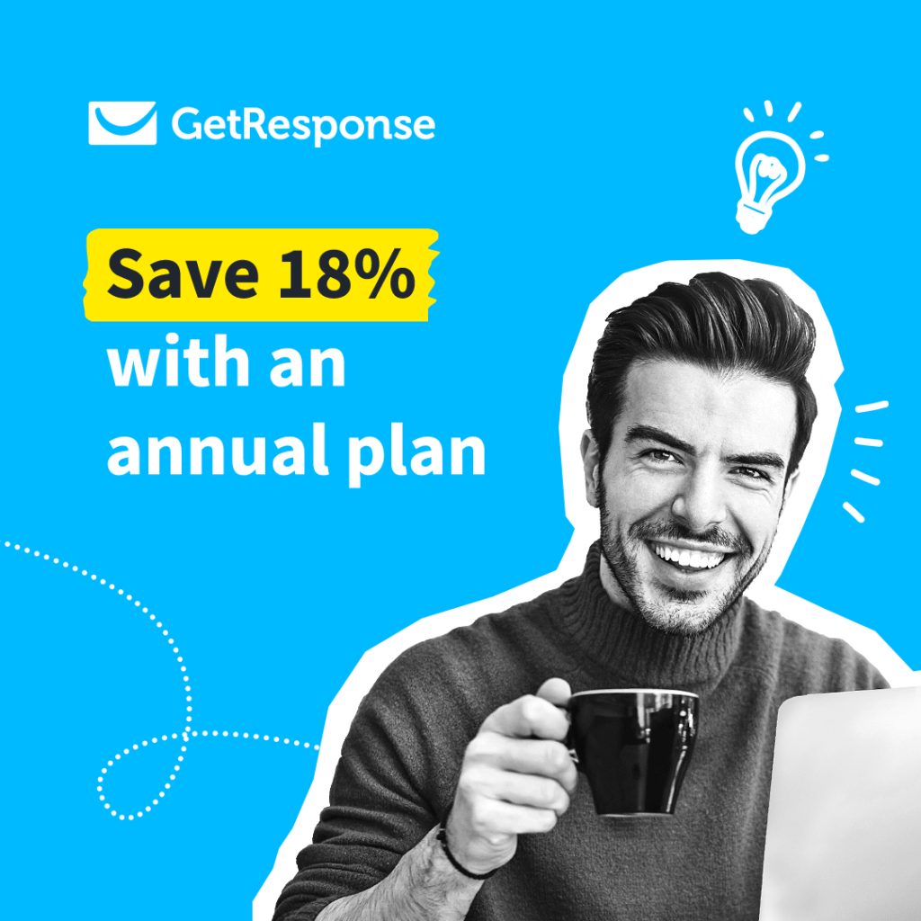 get response email autoresponder get 18% off with an annual plan