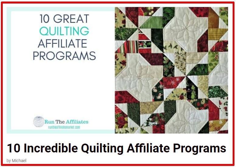 Quilting affiliate programs