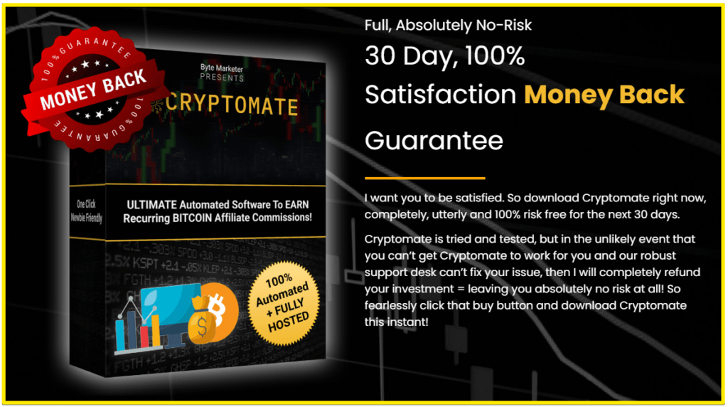 Cryptomate review - 30-day money back guarantee