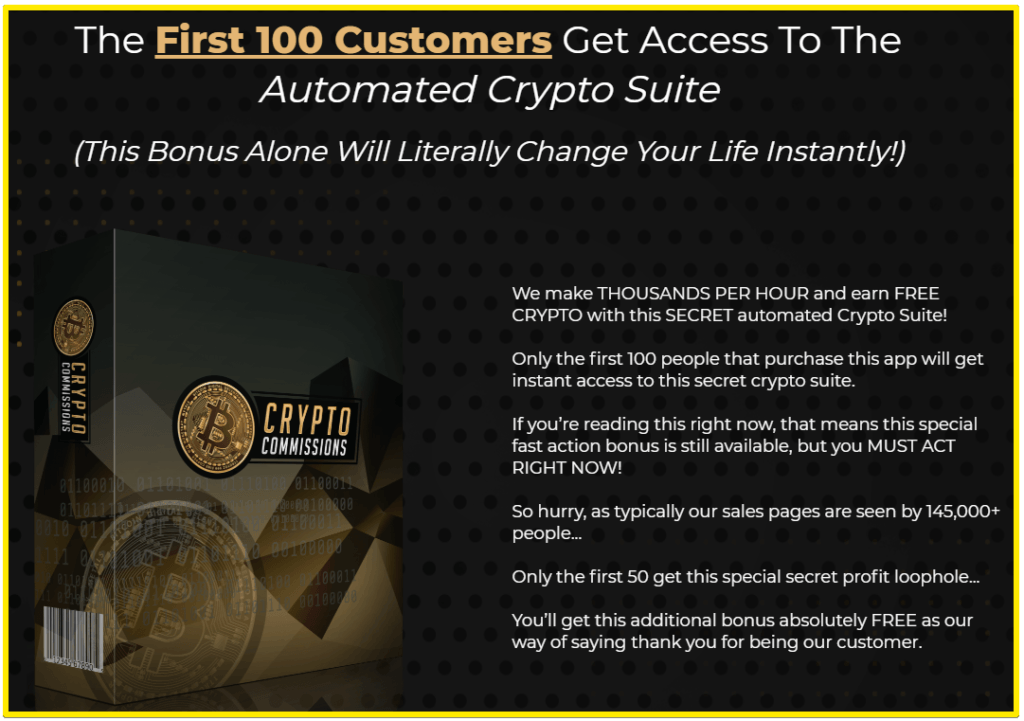 Crypto Commissions Crypto Suite bonus