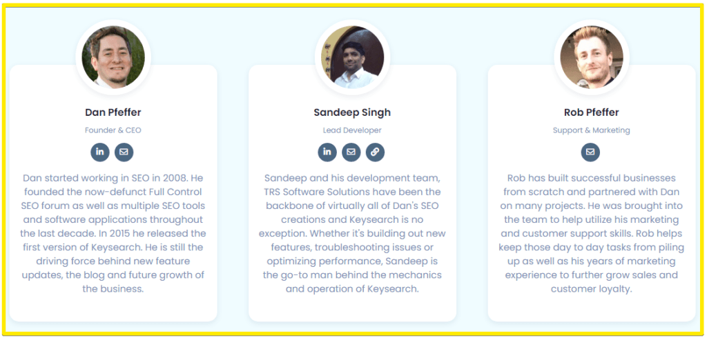 KeySearch review - owners Don Pletter, Sandeep Singh and Rob Pletter