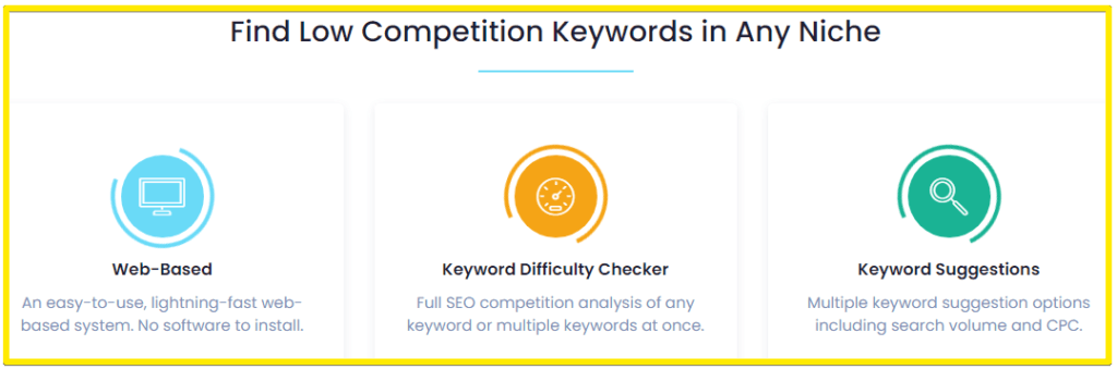 KeySearch review - low competition keywords example