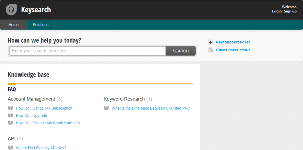 KeySearch review - Login screen