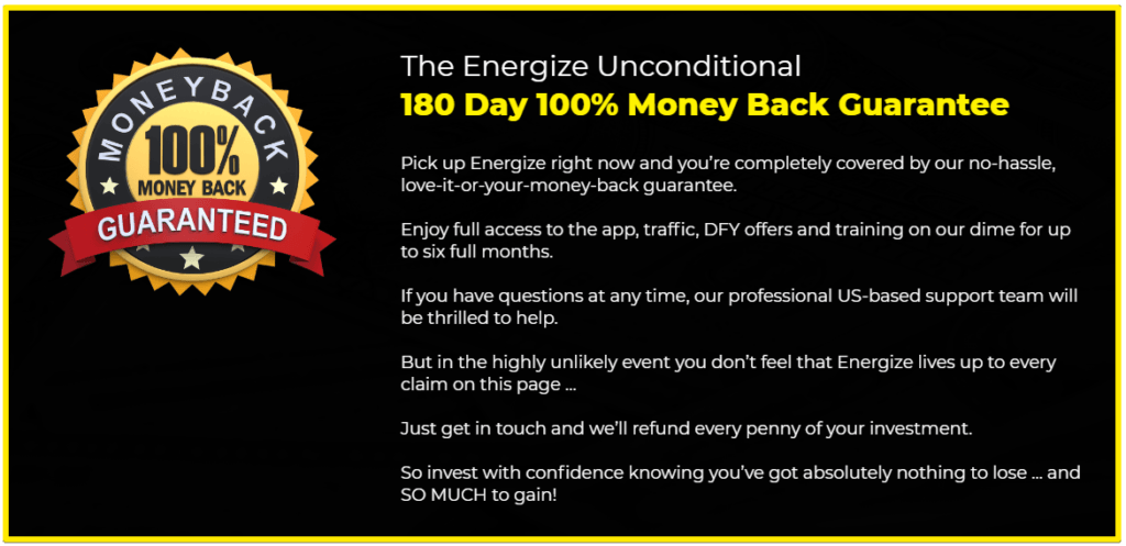 energize app 180 day guarantee