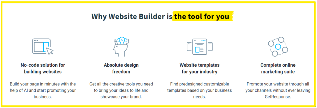 GetResponse website builder review - why is it for you graphic