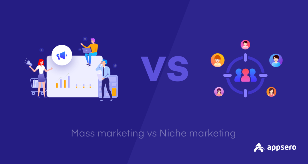 best niche for affiliate marketing - mass marketing vs niche marketing graphic