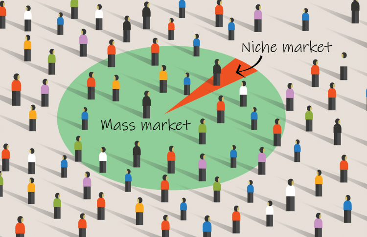 the best niche for affiliate marketing - mass market vs niche market example.