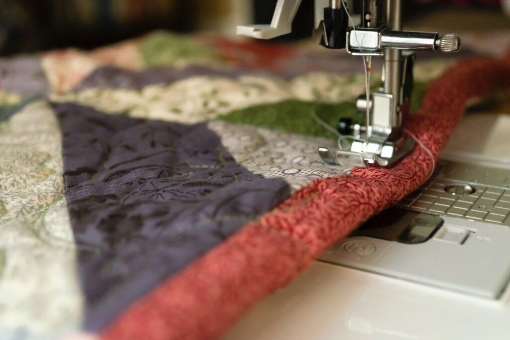 How to make money online from Quilting - Close up of Quilting  on a sewing machine
