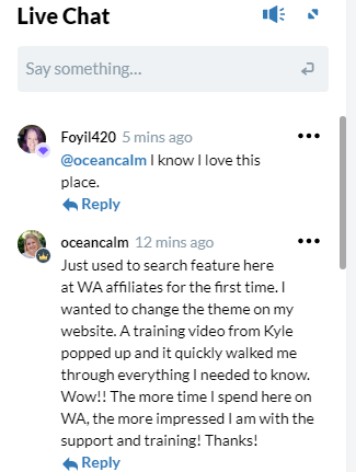 Wealthy Affiliate member training testimonial