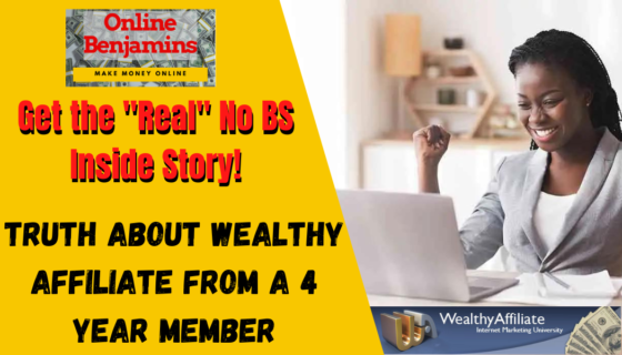 Wealthy Affiliate Review featured image - Young lady celebrating finally finding an online business that delivers.
