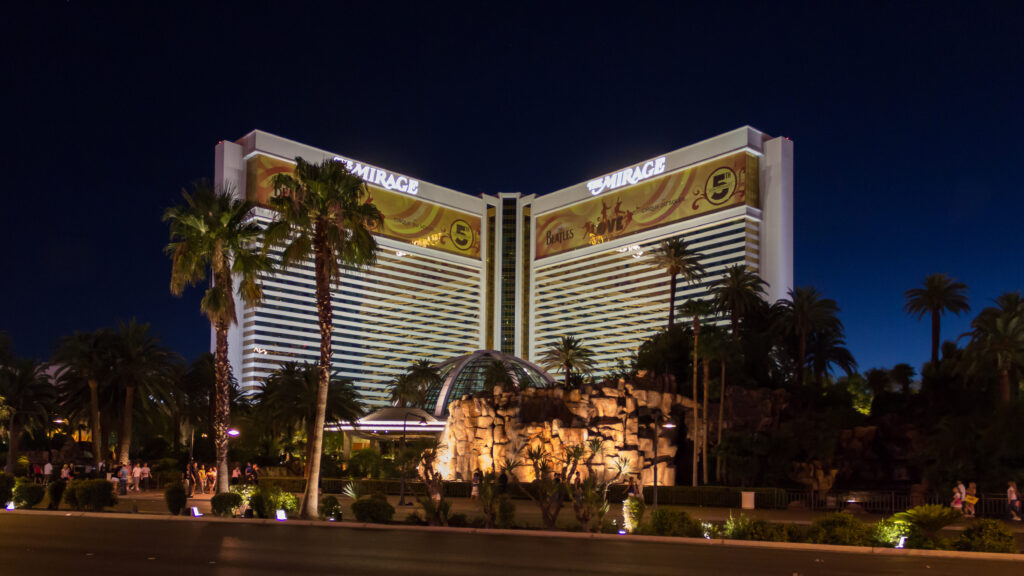 photo of the mirage casino in Las Vegas Nevada USA. 