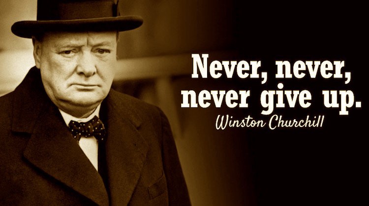 Never give up quote by Winston Churchill