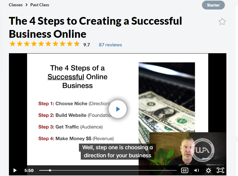 video of the 4 steps to building an online business