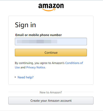 How to become an Amazon Affiliate - Amazon account sign up page