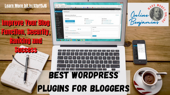 Best WordPress Plugins for Bloggers - laptop open to the back office of WordPress
