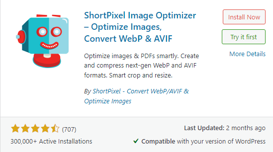 Short Pixel Image Optimizer plugin for WordPress