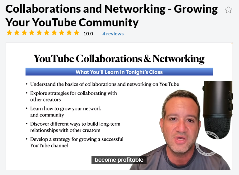 Wealthy Affiliate Training on YouTube networking and collaborations