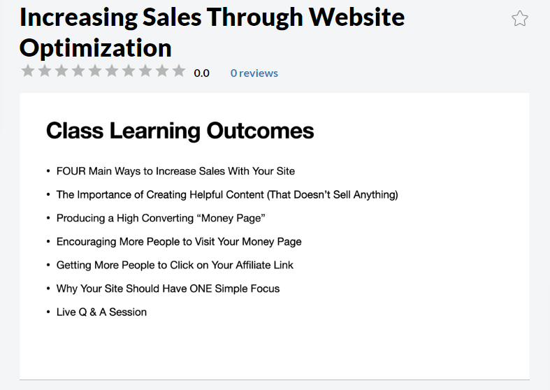Wealthy affiliate training on increasing sales by optimizing your website for conversions