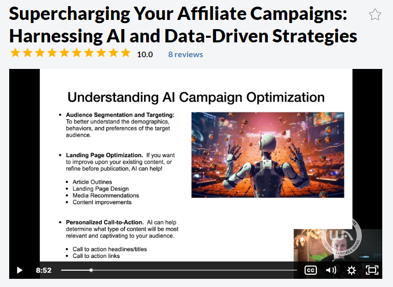 ChatGPT for Affiliate Marketing - Wealthy Affiliate training session on using AI for affiliate marketing