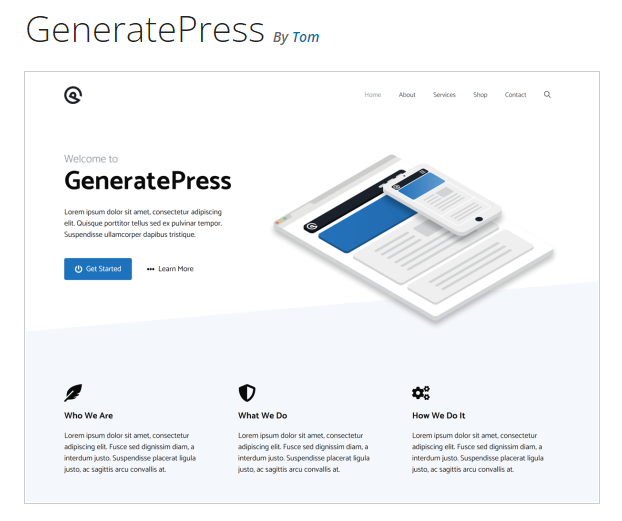 Generate Press WordPress theme intro page - best wordpress themes for bloggers
