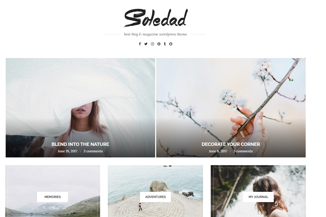 Soledad wordpress theme example page - best wordpress themes for bloggers