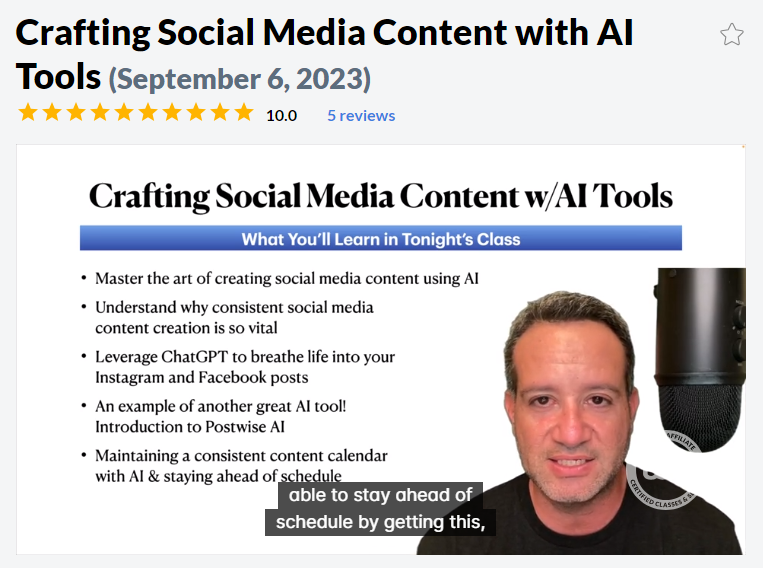 Using AI for Social Media Marketing - Wealthy Affiliate training on using AI for social media content creation