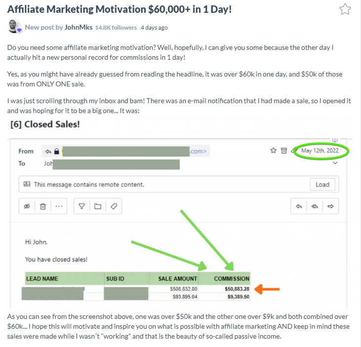 60K in commissions from Wealthy Affiliate