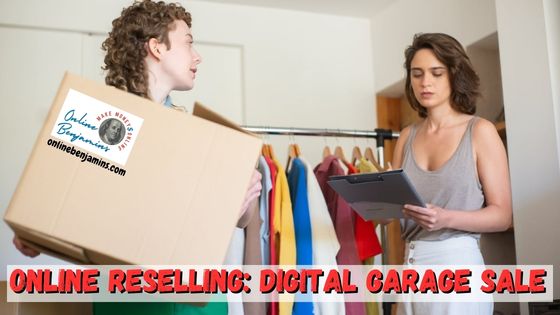Reselling products online featured an image of two ladies packing products for shipping.
