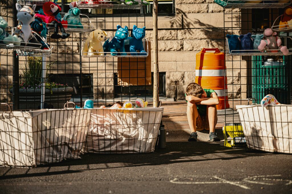 reselling products online - an image of someone selling items on the sidewalk