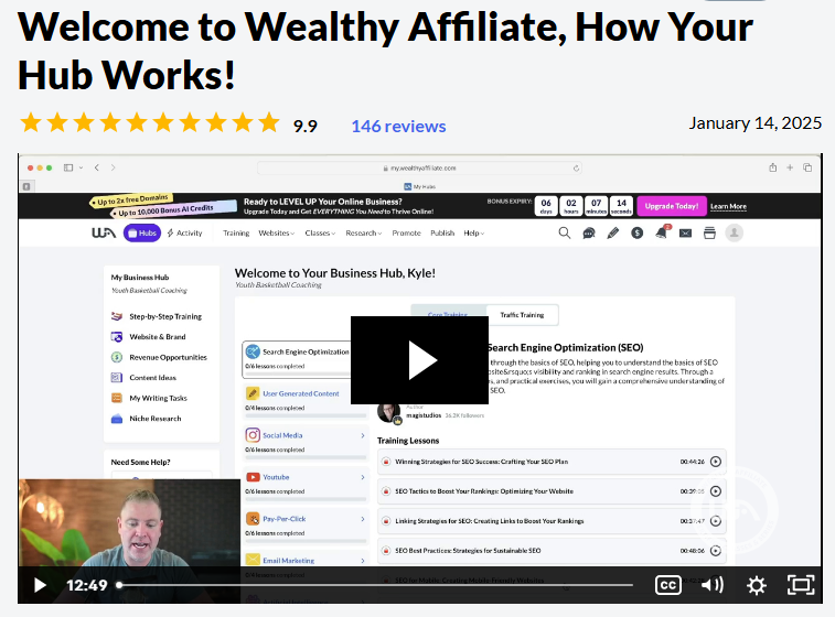 Video Introduction to Wealthy Affiliate Starter Membership