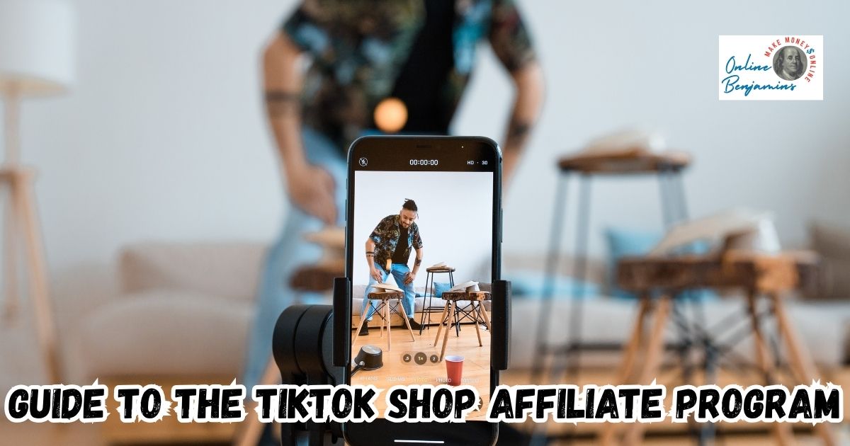Inside the TikTok Shop Affiliate Program featured image showing a man filming himself as he demonstrates a product as a TikTok Shop Affiliate.
