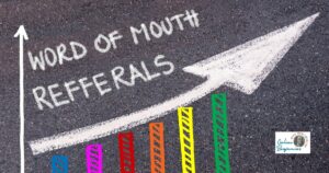 Word-of-Mouth in Content Marketing Featured Image showing a graph of increasing referrals from word-of-mouth.