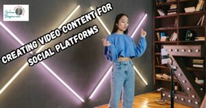 Video Content for Social Platforms featured image showing a lady recording a video with her phone and a tripod.