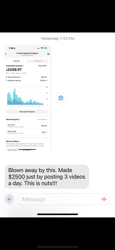 Simpli Faceless Member income result testimonial