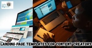 Highest Conversion Landing Page Templates for Content Creators featured image showing a man working at his laptop designing landing pages.
