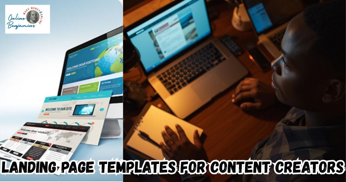 Highest Conversion Landing Page Templates for Content Creators featured image showing a man working at his laptop designing landing pages.
