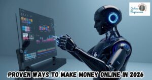 Proven Ways to Make Money Online in 2026 featured image showing an AI robot working at a computer.